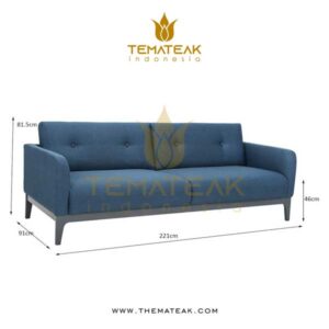 blue sigmun sofa, themateak indonesia, minimalist furniture