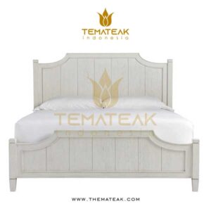 ALYNE WHITE BED, themateak Indonesia, furniture minimalist