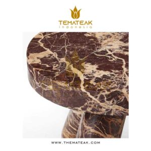 JAXX RED MARBLE SIDE TABLE, themateak Indonesia, furniture minimalist